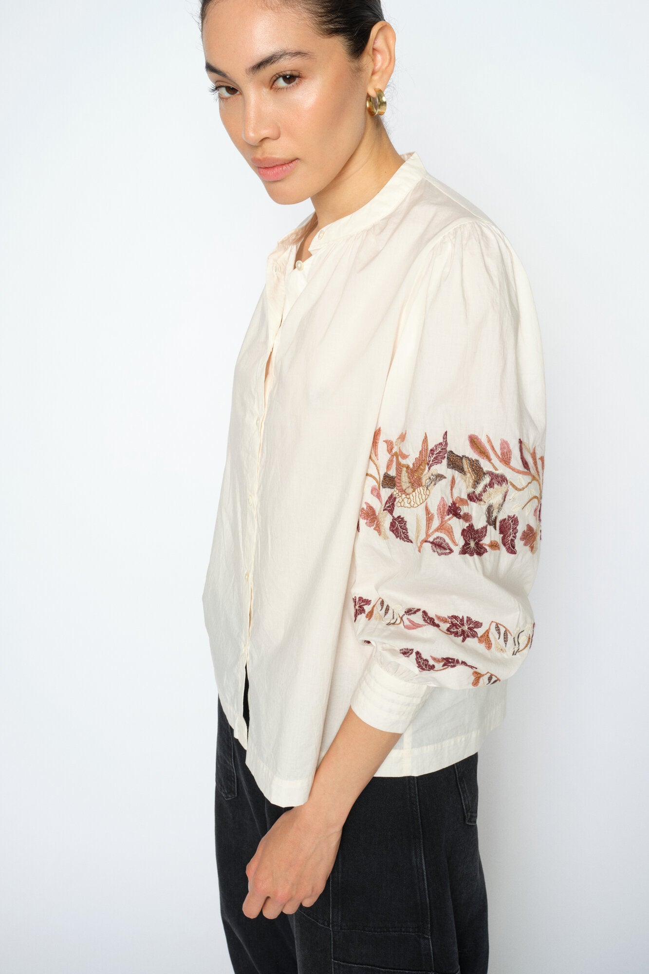 Notto Embroid skjorte - Ecru